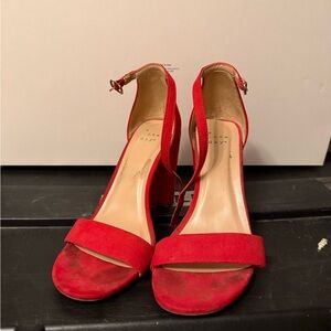 A New Day Bold Red Heeled Sandals